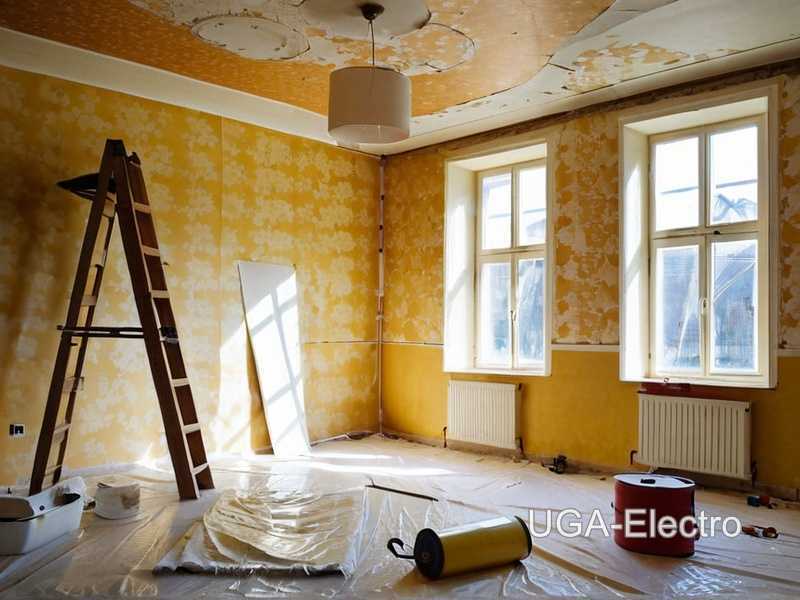 Удаление плесени и подготовка потолка